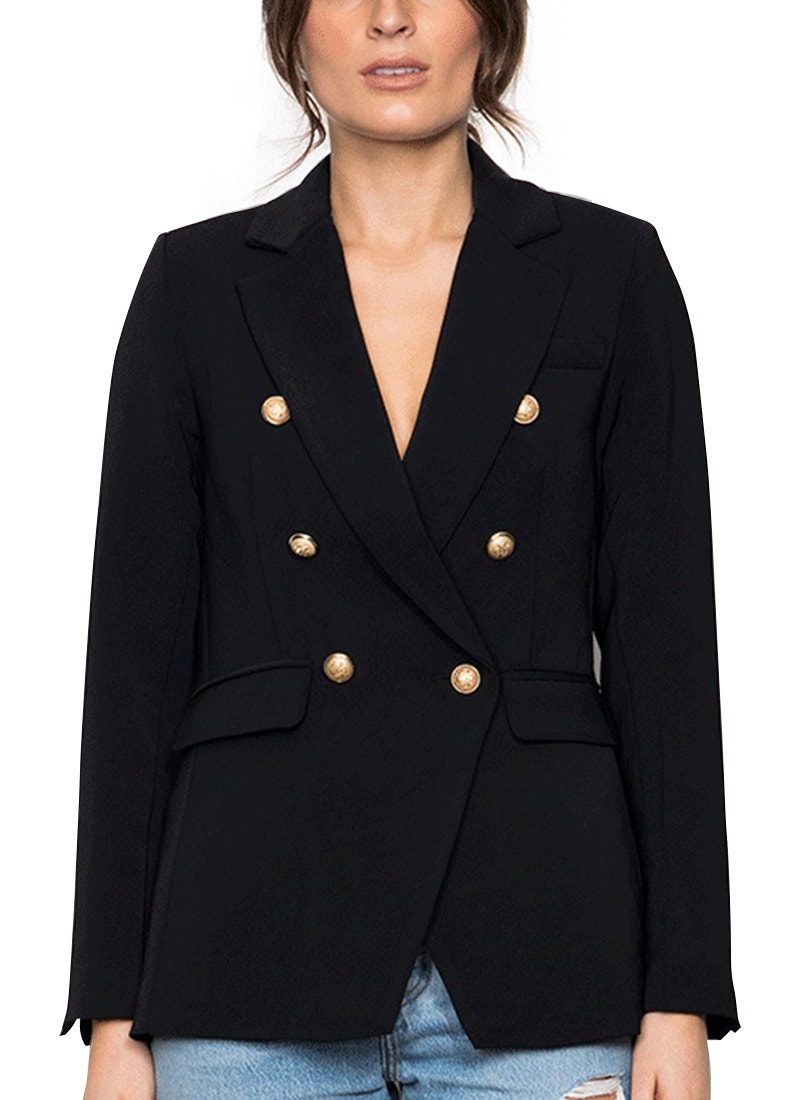 Wish Navy Expectations Blazer M 12 Double Breasted Oversized Boxy New